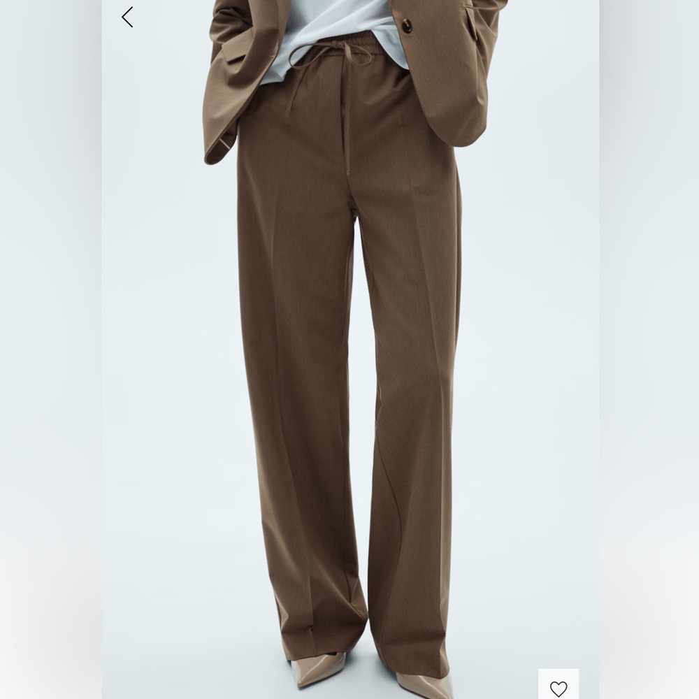 Mango Brown Straight Leg Pants with Classic Silhouette